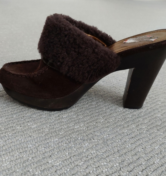 Coach suede clogs with fur - Picture 8 of 14